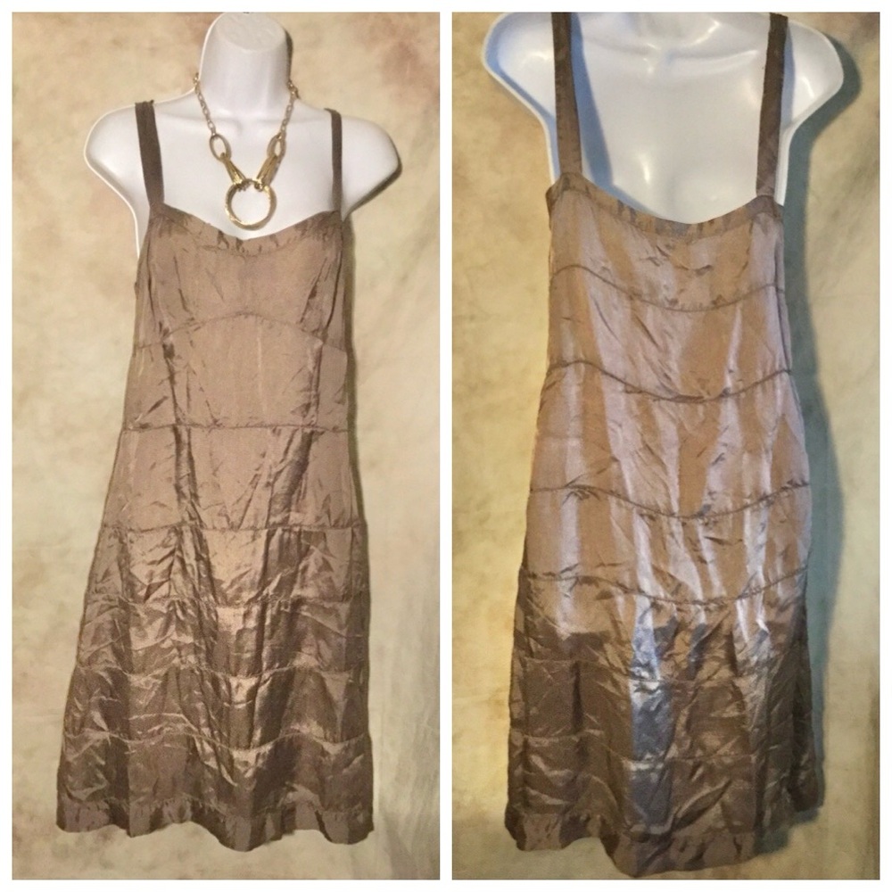 Lee Mathew’s brown satin slip dress size 2